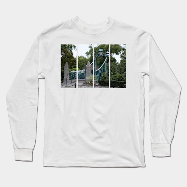 Opole, Poland:  The famous Green Bridge. Walking around the center. Sunny summer day. Opole Voivodeship. Long Sleeve T-Shirt by fabbroni-art